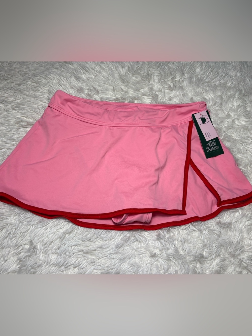 NWT Wild Fable Pink Swim Skirt Mid Rise High Leg & Cheeky Size XS